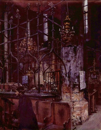 Alte Synagoge in Prag von Adolph Menzel